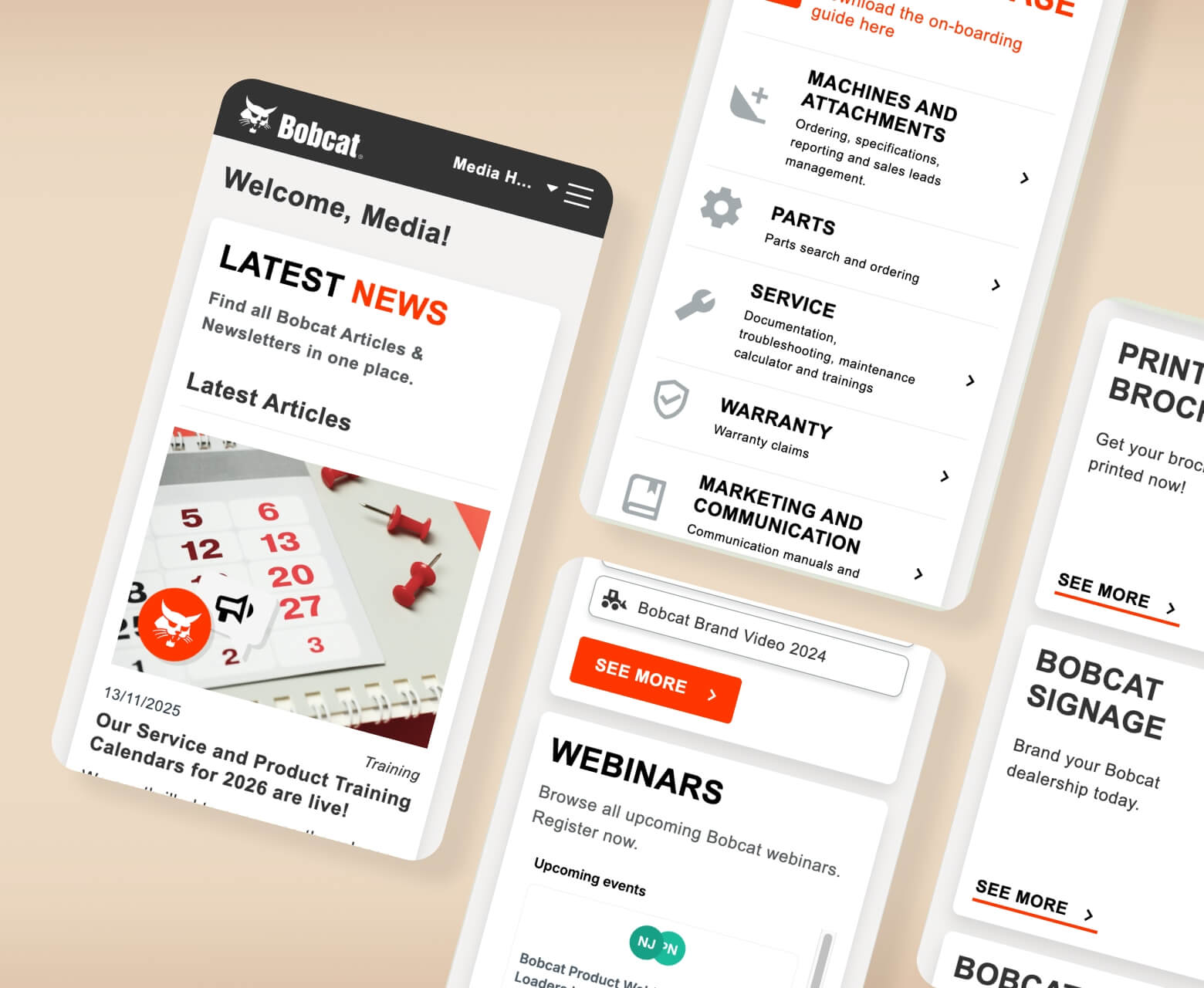 Marketing portal mockup