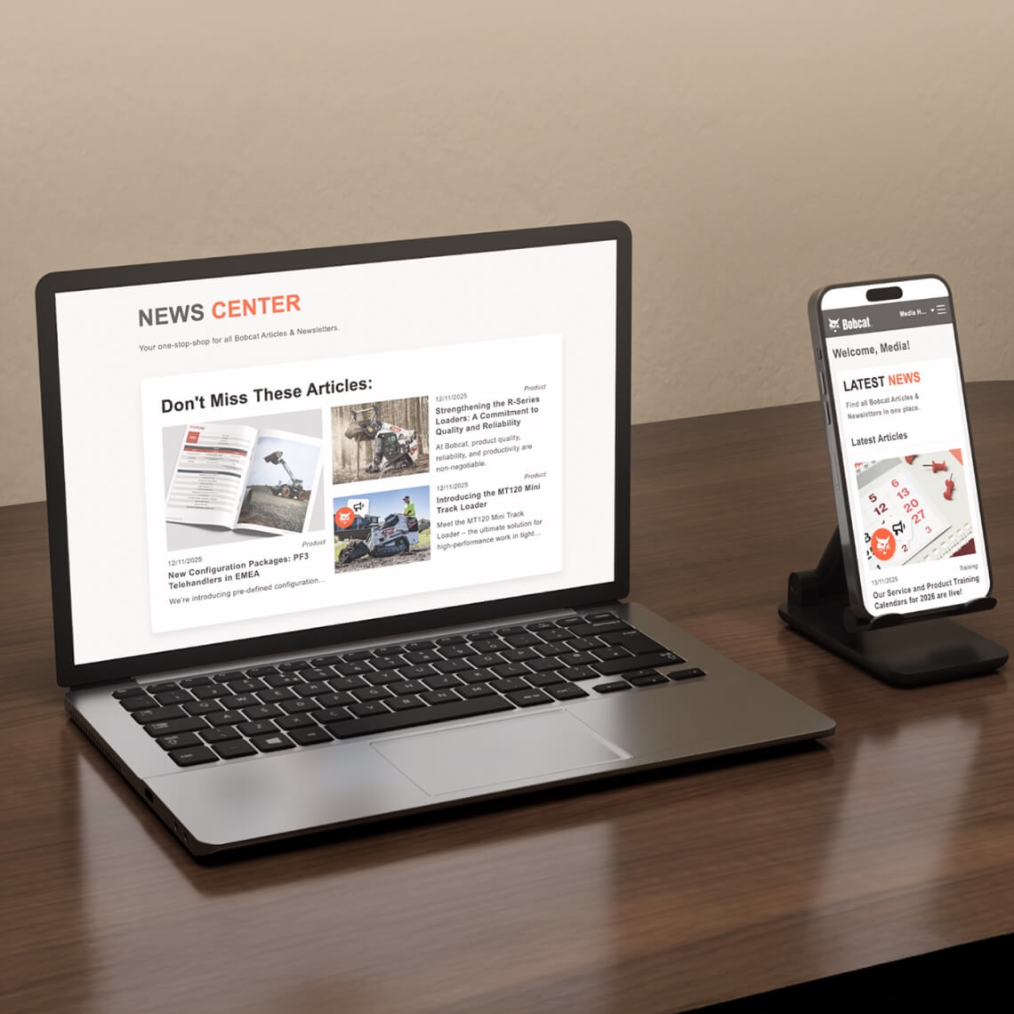 News center mockup