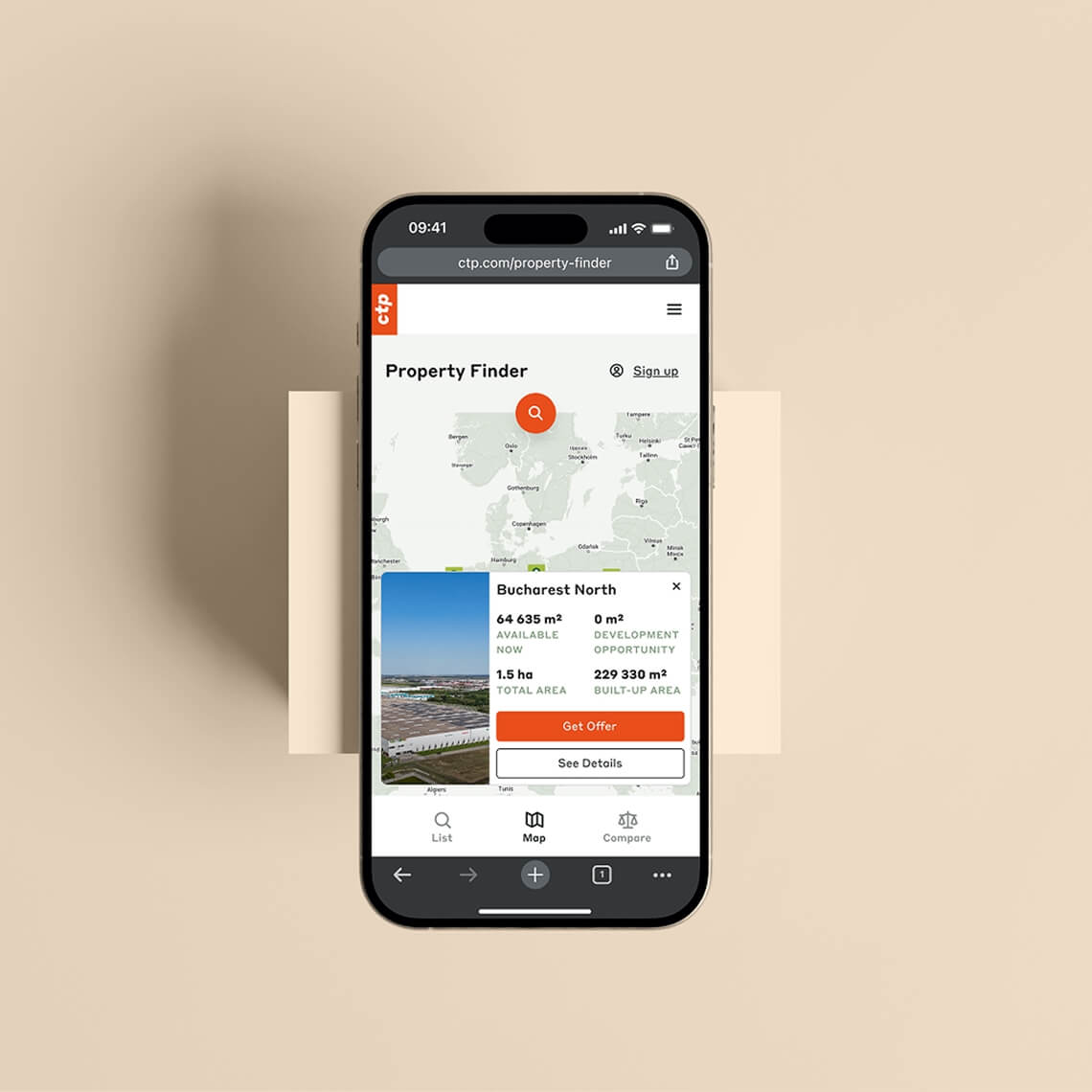CTP Property Finder mockup